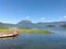 The Lugu lake of Lijiang, Yunnan, China Surrounded by mountains