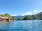 The Lugu lake of Lijiang, Yunnan, China Surrounded by mountains