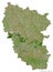 Luhans\'k, region of Ukraine, on white. Satellite