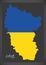 Luhansk map of Ukraine with Ukrainian national flag illustration