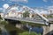 Luitpold bridge a steel unbraced tied arch road brigde in the center of Bamberg and a popular