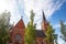 Lulea, Sweden Panorama city, Cathedral sunny day, blue sky