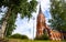 Lulea, Sweden Panorama city, Cathedral sunny day, blue sky