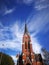 Lulea, Sweden Panorama city, Cathedral sunny day, blue sky
