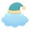 Lullaby dream hat cloud icon cartoon . Kid bed