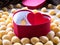 lumakoni pasta in heart shaped gift box. Valentine\'s Day