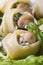 Lumakoni pasta stuffed with mushrooms, cheese and spinach macro