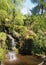 Lumb hole falls waterfall in woodland at crimsworth dean near pecket well in calderdale west yorkshire