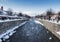 Lumbardhi river at the old city of Prizren, Kosovo in winter sea