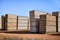 Lumber stacked ready to be shipped to customers.