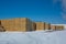 Lumber stacked in the yard of a sawmill in Quebec