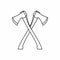 Lumberjack axes crossed icon, outline style