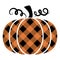 Lumberjack, buffalo plaid pumpkin - Hand drawn vector illustration.