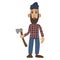 Lumberjack cartoon icon