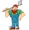 Lumberjack cartoon isolated