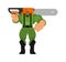 Lumberjack with chainsaw isolated. woodcutter vector illustration