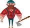 Lumberjack character with an  ax. Colorful woodcutter vector illustration .