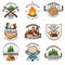 Lumberjack Logo Emblems Labels Set