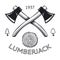 Lumberjack Logo Symbol Hatchet Axe Wood Rings Cut