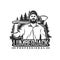 Lumberjack, lumberman worker monochrome icon