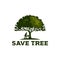 lumberjack Oak Tree logo vintage