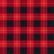 Lumberjack plaid pattern. Seamless vector background. Alternating overlapping black and colored cells.