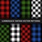 Lumberjack plaid seamless pattern flannel set, Alternating colorful squares checkered, Trendy Hipster Style Backgrounds