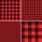 Lumberjack Red Buffalo Check Plaid and Square Pixel Gingham Patterns