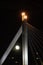 The Lumberjack`s Candle Bridge, Rovaniemi, Finland, at Night