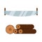 Lumberjack saw and wood tools icons vector illustration