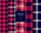 Lumberjack seamless patterns set