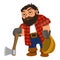 Lumberjack tired icon, cartoon style