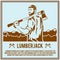 Lumberjack woodcutter poster