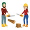 Lumberjack Working Together