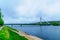 Lumberjacks Candle Bridge and the Kemijoki River in Rovaniemi