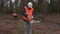 Lumberjacks working in forest