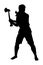 Lumberman with ax for tree cutting silhouette vector