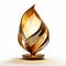 Lumina Luxe: Abstract Sculpture Lamp With Golden Leaves