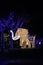 luminaria in the shape of a elephant