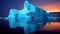 Luminescent iceberg. Amazing nature. Beautiful illustration picture. Generative AI