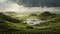 Luminist Landscape: Captivating Marsh Photograph Of Denmark\\\'s Grassy Hills