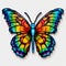 Luminous 3d Butterfly Sticker: Realistic Woodcut With Surrealistic Elements