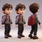 Luminous 3d Character Illustration: Boy With Backpack In Hard Surface Modeling Style