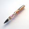 Luminous 3d Glass Pen With Gold Trim And Colorful Pattern