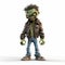 Luminous 3d Zombie Cartoon With Jacket And Jeans