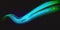 Luminous azure blue neon shape wave, wavy glowing bright flowing curve lines bstract light effect