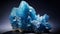 Luminous Blue Neotheodite Crystal Cluster In The Style Of Isaac Julien And Mike Campau