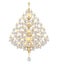 luminous chandelier with crystal pendants on a white background