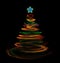 Luminous christmas tree light painting