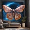 A luminous, crystalline moth with wings that capture the radiance of distant stars, fluttering through the cosmos3